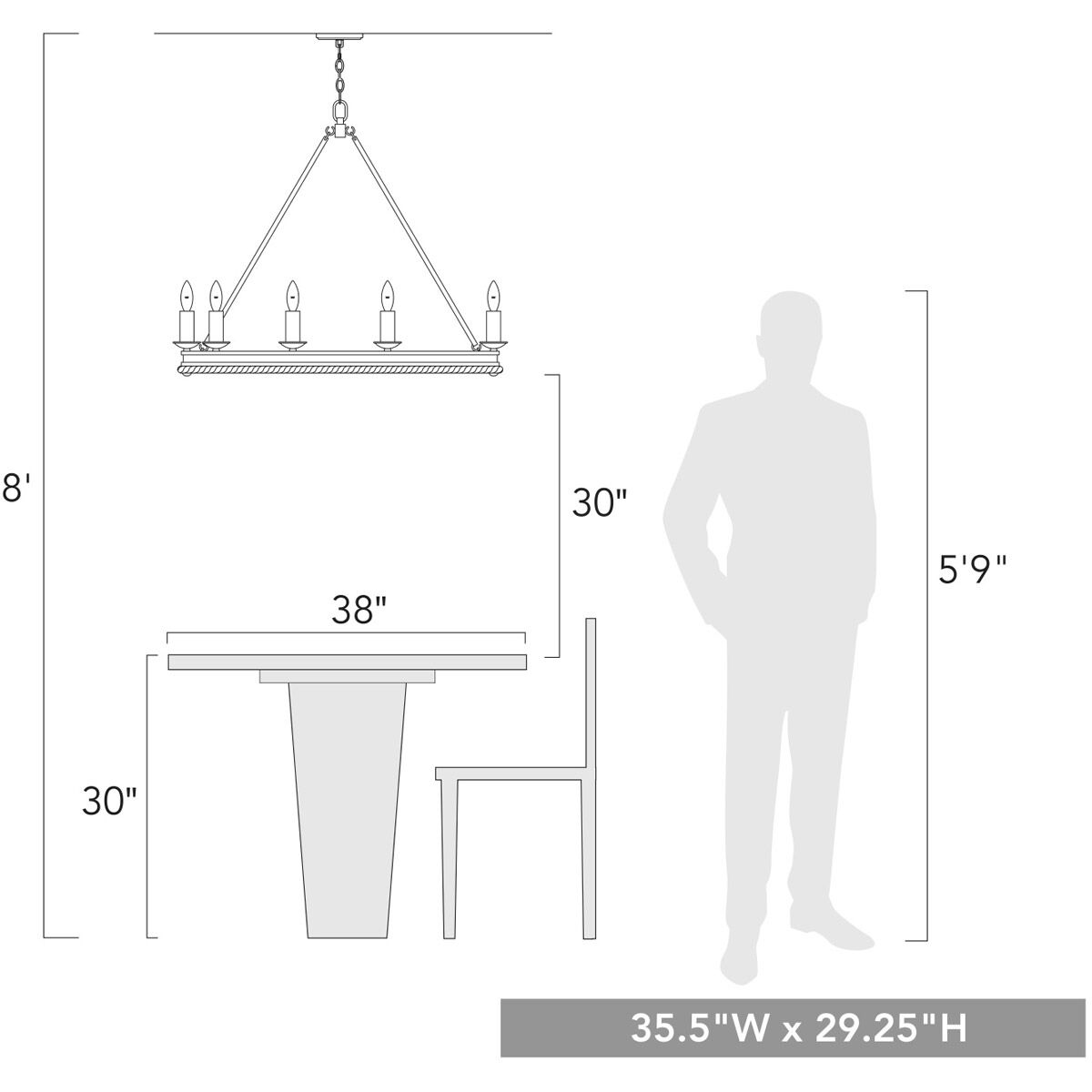 Stokes 10 Light 35.5 inch Dark Rust Chandelier Ceiling Light